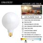 OMAYKEY 15W Dimmable Large LED Globe Bulb 100W Equivalent 1000LM, 3000K Soft White E26 Medium Base, Vintage Edison G125 Large Globe Edison Style LED Filament Light Bulb, Deep Dimming Version