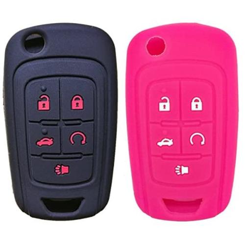 Coolbestda 2Pcs Folding 5buttons Key Fob Remote Cover Keyless Entry Protector Holder Case for Chevrolet Equinox Camaro Cruze Malibu Sonic Volt Park