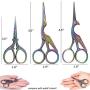 BIHRTC 3Pairs Scissors 4.5 Inch Stork Sewing Scissors and 3.6 Inch Embroidery Scissors Cross Stitch Scissors DIY Tools Shears for Sewing Craft Needlework Art Work Office Everyday Use Coloful