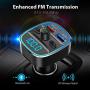 Nulaxy Bluetooth FM Transmitter for Car, QC3.0 & 7 Colors LED Backlit Car Radio Bluetooth Adapter Music Player Hands Free Car Kit with SD Card Slot, Supports USB Flash Drive - NX10 (Black)