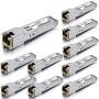 10/100/1000Base-T Copper SFP, Auto-Negotiation SFP to RJ45 Mini-GBIC Transceiver, Compatible with Cisco GLC-T/SFP-GE-T, Pack of 10