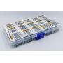 XL IC Chip Assortment 150 pcs, opamp, oscillator, pwm, PC817, NE555, LM358, LM324, JRC4558, LM393, LM339, NE5532, LM386, TDA2030, TDA2822, PT2399, UC3842, UC3843, ULN2003, ULN2803, 7660, Sockets