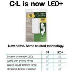 Lutron Maestro C.L Dimmer Switch (2 Pack) | for Dimmable LED, Halogen & Incandescent Bulbs, Single-Pole or Multi-Location | MACL-153M-WH | White