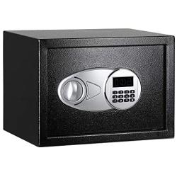 Amazon Basics Steel, Security Safe Lock Box, Black - 0.5 Cubic Feet