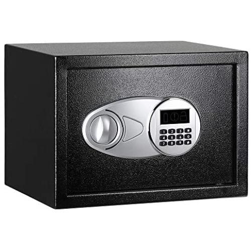 Amazon Basics Steel, Security Safe Lock Box, Black - 0.5 Cubic Feet