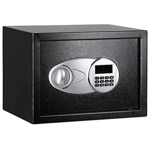 Amazon Basics Steel, Security Safe Lock Box, Black - 0.5 Cubic Feet