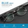 AOMASTE Blue Light Blocking Glasses Vintage Half Frame UV Clear Lens Anti Eyestrain Computer Gaming Glasses for Women Men