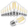 12-Pack Dimmable Globe A15 LED Bulbs 60W Equivalent, 6W Vintage E26 Edison Bulb 2700K Warm White, AC 120V, Great for Ceiling Fan, Bathroom Vanity Fixtures