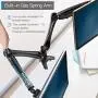 Huanuo Dual Monitor Stand - Height Adjustable Gas Spring Monitor Desk Mount Fits 2 Flat/Curved Computer Screens 15 to 27 Inch, Double Articulating Arms Vesa Bracket with C Clamp, Grommet Mounting