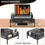 Monitor Stand Riser, Metal Desk Laptop Stand with Organizer Drawer, Desktop Organizer for Computer, Laptop, Printer and Phones by ELIVED, Black
