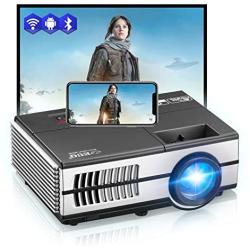 Mini Wifi Projector with Bluetooth 2800lumen LCD LED Android Projectors Portable HDMI USB VGA Audio for Home Theater Cinema Outdoor Movie Game Console,Airplay Miracast Wireless Cast iPad iPhone Tablet