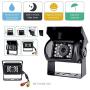 HD Backup Camera and Monitor Kit 7 Inch LCD Rear View Monitor Easy Installation for Cars, Trucks, Pickups, Hard-Wired Dual Waterproof Night Vision Camera Continuous Use Grid Lines