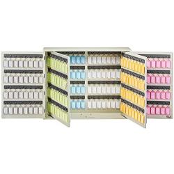 Acrimet Key Cabinet Organizer 256 Positions with Lock (Wall Mount) (256 Multicolored Tags Included) (Beige Cabinet)