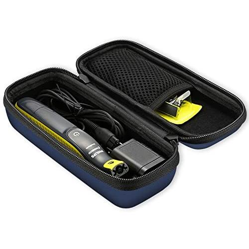 ProCase Hard Case for Philips Norelco OneBlade QP2520 QP2530 QP2620 QP2630, Travel Organizer Carrying Bag for Philips Norelco One Blade Hybrid Electric Trimmer and Shaver -Navy