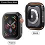Goton Compatible iWatch Apple Watch Edge Case 40mm SE/Series 6/5 / 4 [No Screen Protector], (2 Packs) Soft TPU Shockproof Edge Case Cover Bumper Protector (Black and Black, 40mm)