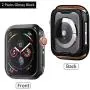 Goton Compatible iWatch Apple Watch Edge Case 40mm SE/Series 6/5 / 4 [No Screen Protector], (2 Packs) Soft TPU Shockproof Edge Case Cover Bumper Protector (Black and Black, 40mm)