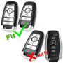 Black Hand Sewing Leather Cover Key Fob Case Protector Jacket Holder For 2017 Ford Fusion Edge F250 F350 F450 F550 2018 Explorer Expedition 5 Buttons Smart Remote Control