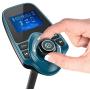 Nulaxy Bluetooth Car FM Transmitter Audio Adapter Receiver Wireless Handsfree Voltmeter Car Kit TF Card AUX 1.44 Display – KM18 Peacock Blue　
