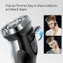 FLYCO Electric Razor Rotary Shaver for Men Cordless Rechargeable Shavers Mens Close Cut Wet & Dry Razors with Pop-up Trimmer, IPX7 Waterproof, 60 Minutes Shaving, Intelligent Time Display, Carry Pouch