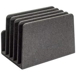 MobileVision Multi Device Stand & Organizer for Smartphones, Tablets and Laptops, Executive Dark Gray, 5 Slots