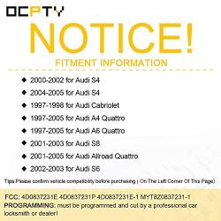 OCPTY MYT8Z0837231 2X Uncut Keyless Entry Remote Control Key Fob Transmitter Replacement for A udi A6 A8 S4 S6 S8 TT RS6 Cabriolet MYT8Z0837231 4D0837231E 4D0837231P