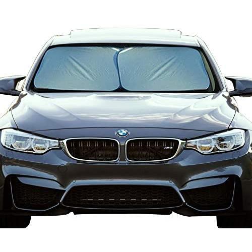 EcoNour Foldable 2-Piece Premium Car Windshield Sunshade | UV Protector Automotive Window Sunshades | Fit for Cars, SUVs, Vans, Trucks | Front Window Car Visor Accessories (Medium 28 x 31 inches)