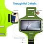 JETech Cell Phone Armband Case for iPhone SE(2020)/11/11 Pro/XR/XS/X/8 Plus/7 Plus/8/7/6s/6, Galaxy S10/S9/S9+, Adjustable Band, w/Key Holder and Card Slot, for Running, Walking, Hiking, Green