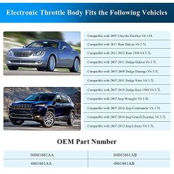 WMPHE Compatible with Electronic Throttle Body Assembly Jeep Dodge Ram Chrysler 2007-2012 Grand Cherokee Liberty 3.7L Replace OE# 04861661AB 04861661AA