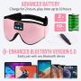 MUSICOZY Sleep Headphones 3D Bluetooth 5.0 Wireless Sleep Mask, Sleeping Headphones Music Eye Mask for Side Sleepers. Air Travel, Meditation, Built-in Ultra Soft Thin Speakers Microphones Pink