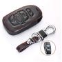 Royalfox(TM) 2 3 Buttons Leather Smart Remote Key Fob case Cover Keychain for Subaru Forester Sti 2016 2017/2017 2018 Outback Impreza/2015 2016 XV Crosstrek / 2014-2017 BRZ (Leather with Keychain)