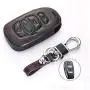 Royalfox(TM) 2 3 Buttons Leather Smart Remote Key Fob case Cover Keychain for Subaru Forester Sti 2016 2017/2017 2018 Outback Impreza/2015 2016 XV Crosstrek / 2014-2017 BRZ (Leather with Keychain)
