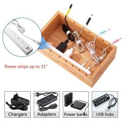 Ollieroo Bamboo Charging Station for Multiple Devices, Desktop Charging Docking Station Organizer for Cellphone, Tablet, with Air Vents