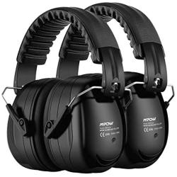Mpow Ear Protection 2 Packs, NRR 28dB Professional Ear Defenders with a Carrying Bag, Foldable Noise Reduction Safety Ear Muffs for Hearing Protection, Shooting, Mowing, Construction, Woodworking