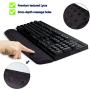 BRILA Memory Foam Mouse & Keyboard Wrist Rest Support Pad Cushion Set for Computer, Laptop, Office Work, PC Gaming - Massage Holes Design - Easy Typing Wrist Pain Relief (Black Bundle)