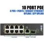 BV-Tech 10 Port PoE+ Industrial DIN Rail Switch (8 PoE+ Ports | Gigabit Ethernet & SFP Uplink) – 96W – 802.3at