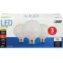 FEIT Electric G2560/850/10KLED/3 G2560/850/10Kled/ Non-Dimmable Led Lamp, 60 W, 120 Vac, 650 Lumens, 5000 K, CRI >80, 3.15 in Dia, 4.3'' H x 3.1'' D, Product Specific, 3 Piece