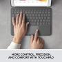 Logitech Combo Touch for iPad (7th and 8th Generation) Keyboard case with trackpad, Wireless Keyboard, and Smart Connector Technology – Graphite