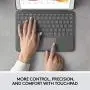 Logitech Combo Touch for iPad (7th and 8th Generation) Keyboard case with trackpad, Wireless Keyboard, and Smart Connector Technology – Graphite