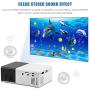 Mini Projector Full HD 1080P LED Projector Home Cinema Theater Indoor/Outdoor Movie Projectors Pocket Projector for Party & Camping Compatible with Laptop/PC/Smartphone/HDMI/VGA/USB/AV(Black + White)