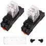 TWTADE/2PCS 10A AC 110V Electromagnetic Power Coil Relay 8 pins DPDT 2NO+2NC with Indicator lamp,Aluminum Rail,Screw,Hook and YJTF08A-E Base