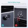Magnetic Phone Car Mount, Syncwire Universal Car Phone Holder for Dashboard, Cell Phone Car Kits, 360° Adjustable Magnet Cell Phone Mount Compatible with iPhone, Samsung, LG, GPS, Mini Tablet - Gray