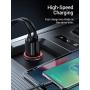 Car Charger, AINOPE 4.8A All Metal Car Charger Adapter Mini Flush Fit USB Car Charger Dual Port Charging Compatible with iPhone 12/11 pro/XR/x/7/6s, iPad Air 2/Mini 3, Note 9/Galaxy S10/S9/S8-Red
