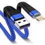 [ Apple MFi Certified ] 1Pack 16ft iPhone Charger Cord, 5M Long Lightning Cable 16 Foot, High Fast iPhone Charging Cable Cord with Metal Connector for iPhone 11/11Pro/11Max/XS/XR/XS Max/8/7/6/5S Blue