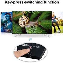 4K@60Hz HDMI Switch, NEWCARE HDMI Switch 3 in 1 Out, 3-Port HDMI Switcher Selector, Supports 4K, 3D, HDCP2.2, HDMI2.0, HDR, for Fire Stick 4K, HDTV, PS4/5, Game Consoles, PC