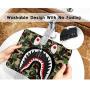 Fashion Army Green Shark Mouse Pad, Camo Design Customized Mousepad with Stitched Edge Non-Slip Rubber Large Gaming Mouse Pad for Laptop, Computer & Office, 11.8 X 9.8 X 0.12 Inch