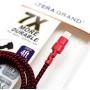 Tera Grand APL-WI114-RDBK 7X Durability Strain Relief, Nylon Braid, 4 Ft Lightning Cable, Red