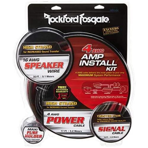 Rockford RFK4X 4 AWG Complete Amplifier Install Kit