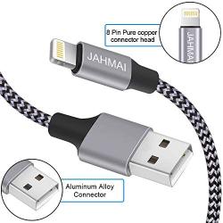 iPhone Charger, JAHMAI Nylon Braided Lightning Cable 3Pack 6ft Fast Charging High Speed Data Sync Cord Phone Connector Compatible with iPhone 11 Pro Max XS MAX XR XS X 8 7 Plus 6S 6 SE for iPad Table