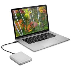LaCie Mobile Drive 5TB External Hard Drive Portable HDD – Moon Silver USB-C USB 3.0, for Mac and PC Desktop, 1 Month Adobe CC (STHG5000400)
