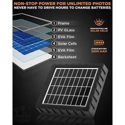 CREATIVE XP Trail Camera Solar Panel Kit - Waterproof 9-12V Solar Charger with 2400 mAh Rechargeable Lithium Battery - Outdoor Power System for All Hunting Cameras